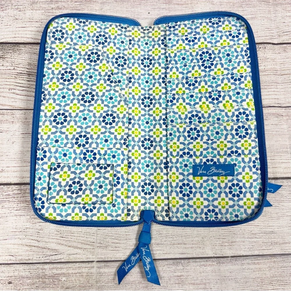 Vera Bradley Personal Travel Organizer Long Wallet Capri Blue Paisley Floral Y2K - Picture 6 of 11